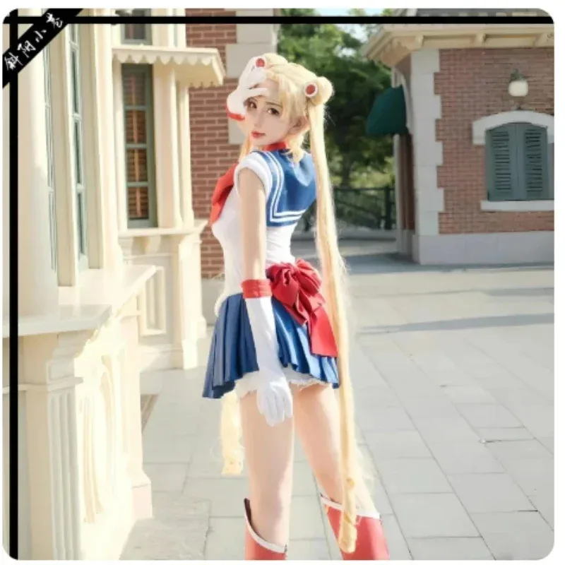

Adult Kids Anime Sailor Moon Hallowma Cosplay Costume Tsukino Usagi Uniform Water Ice Moon Sailor Dress Women Carnival Party