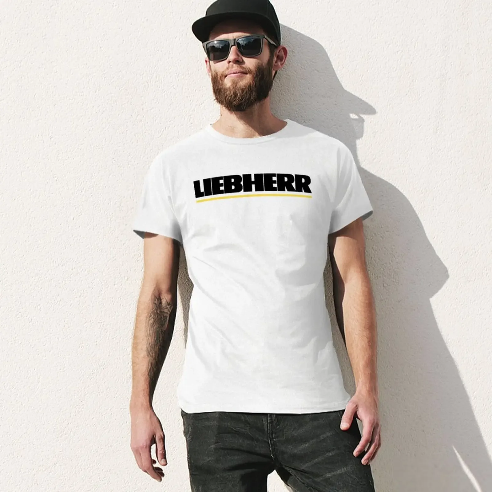 Liebherr logo T-Shirt customs design your own new edition kawaii clothes heavy weight t shirts for men