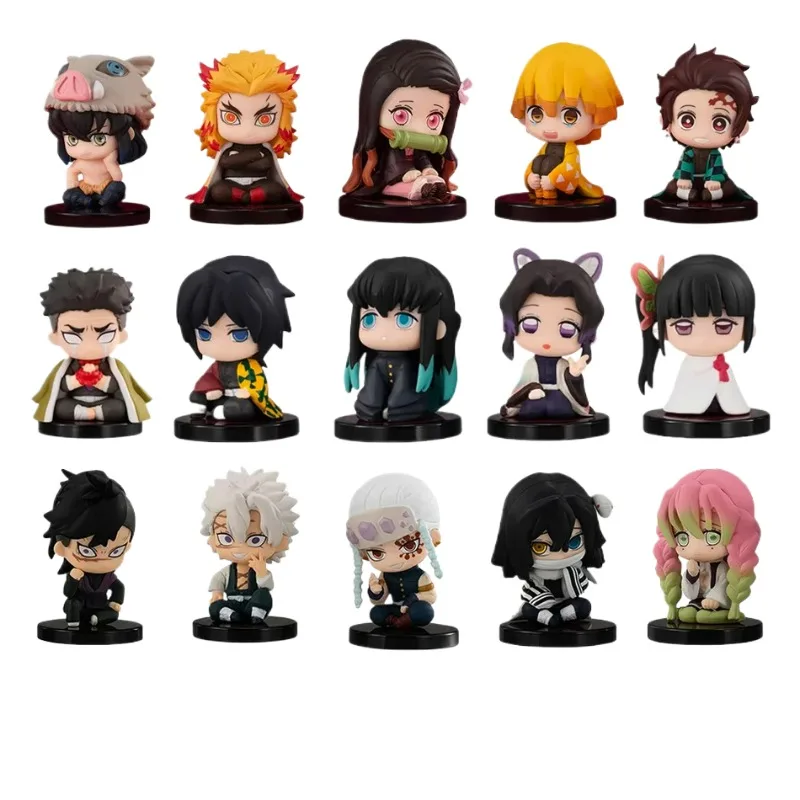 

Q Version Demon Slayer Sitting Ghost Doll Tanjiro Nidouzi Inosuke Zenizu Figure Action Figure Movie Model Toys Doll