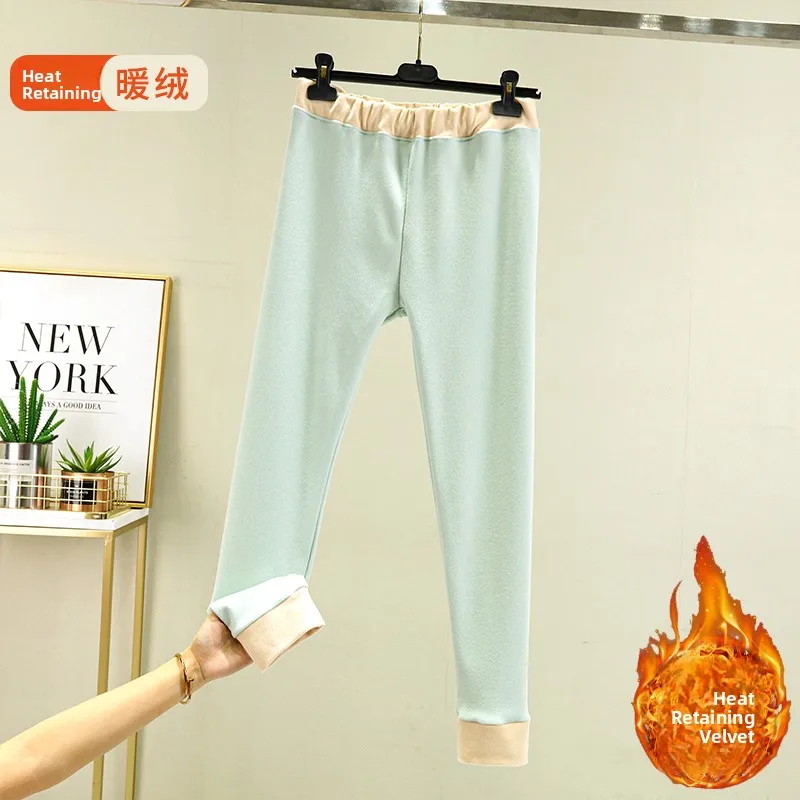Thiened Fce الخريف السراويل عالية الخصر الجوارب الدافئة المرأة ملابس داخلية ضيقة تناسب السراويل الطويلة توليد الحرارة قاعدة طبقة كوتو...