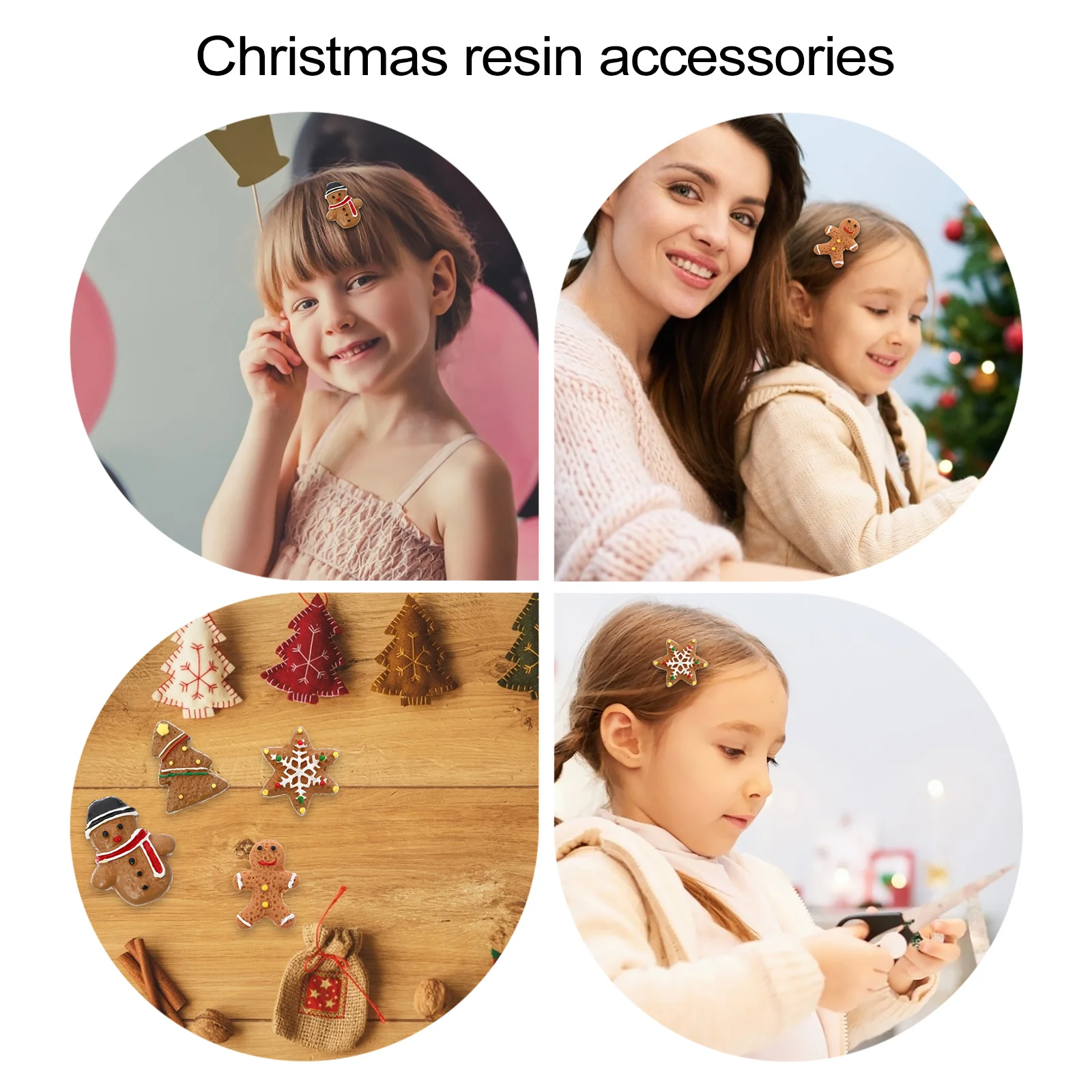 

40Pcs Christmas Resin Accessories DIY Small Pendant Decoration Handmade Materials for Jewelry Craft Mobile Case