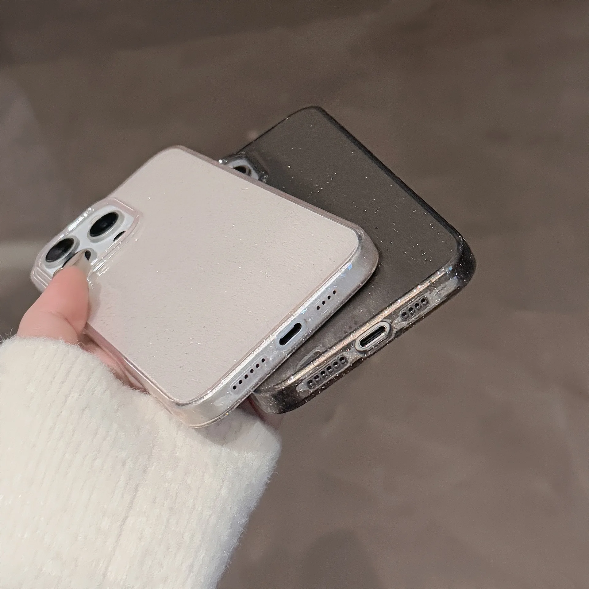 Transparent Bling Glitter Phone Case For iPhone 16 15 14 13 12 11 Pro Max X XR XS 7 8 Plus Clear Sparkle Shockproof Soft Cover - náhled 6