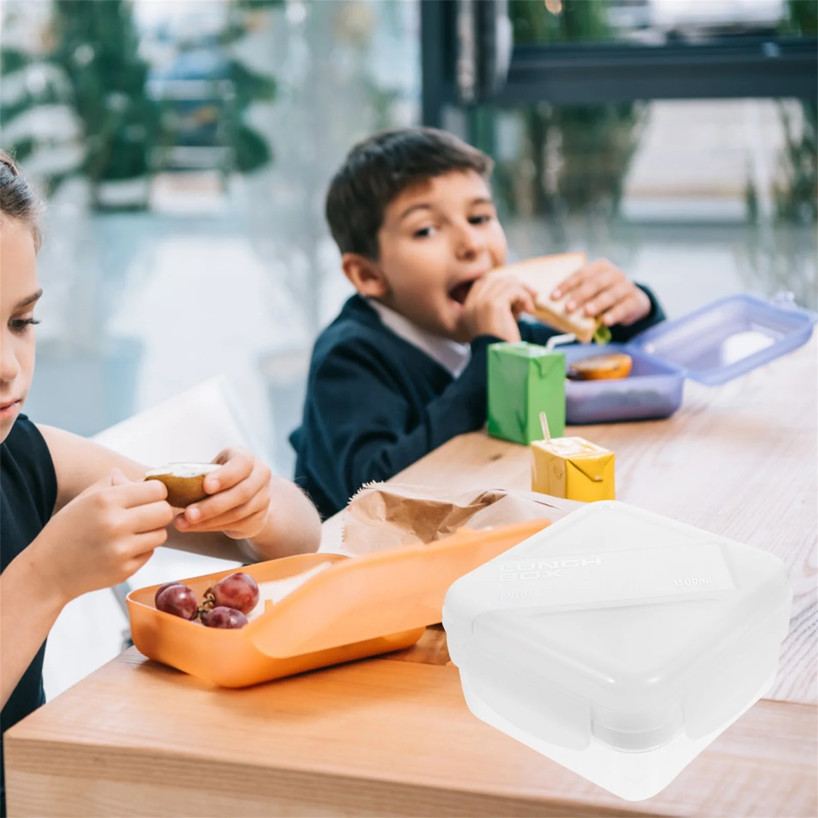 

1pc Portable Lunch Box Microwave Safe Food-Grade Pp Silicone Leakproof Bento Container For Work Travel School Prep Meal Boxes