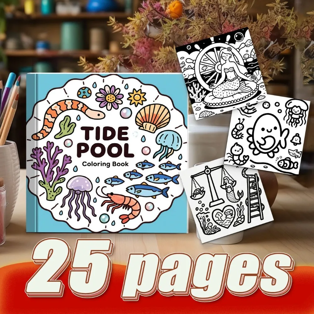 

Ocean Theme Graffiti Coloring Book DIY Coloring Creation For Personalized Art Expression With Durable Tear Resistant Paper