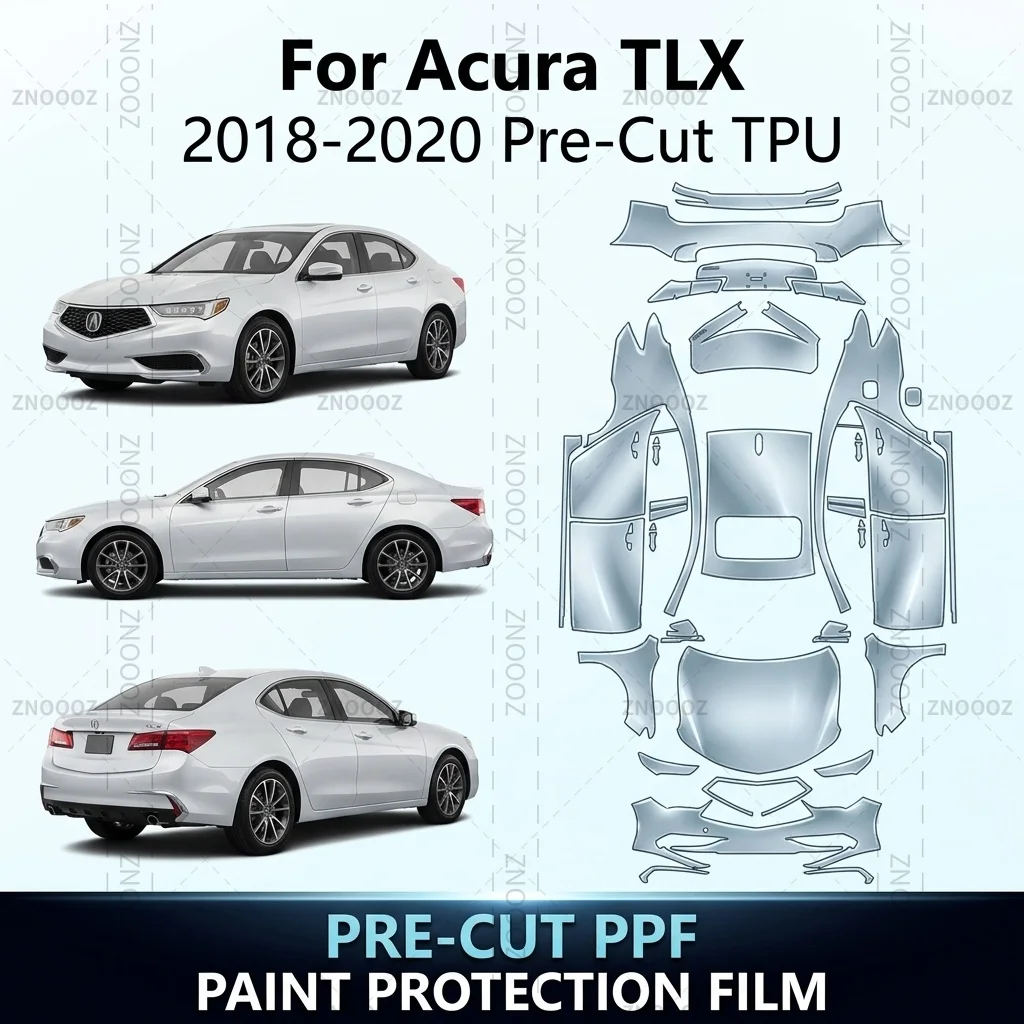 For Acura TLX (UB4) 2018-2020 Pre-Cut TPU PPF Paint Protection Kit, Self Healing Full Vehicle Glossy Clear Matte Black