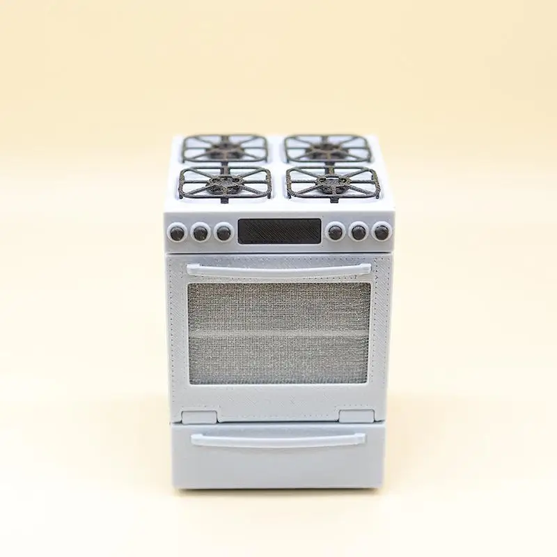 1/12 Scale Dollhouse Mini Gas Stove with Oven Highly Detailed Decor for Kitchen Scene Diorama Hobbyist Collection