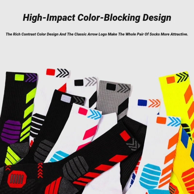 3 pares de calcetines deportivos para correr, calcetines deportivos de malla transpirable, compresión gruesa, baloncesto, absorción del sudor, ciclismo profesional, Fitness