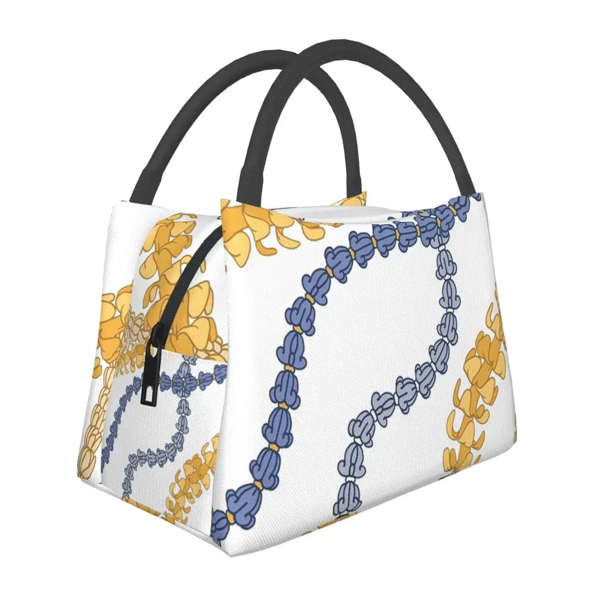 Puakenikeni Single Leis On Turquoise Lunch Bags Insulated Bento Box Waterproof Lunch Tote Resuable Picnic Bags for Woman Travel