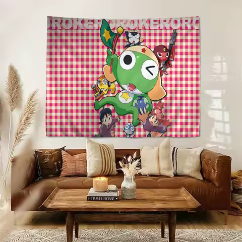 Cartoon Funny Keroro Gunsou Frog Printed Large Wall Tapestry Hanging Tarot Hippie Wall Rugs Dorm Home Decor