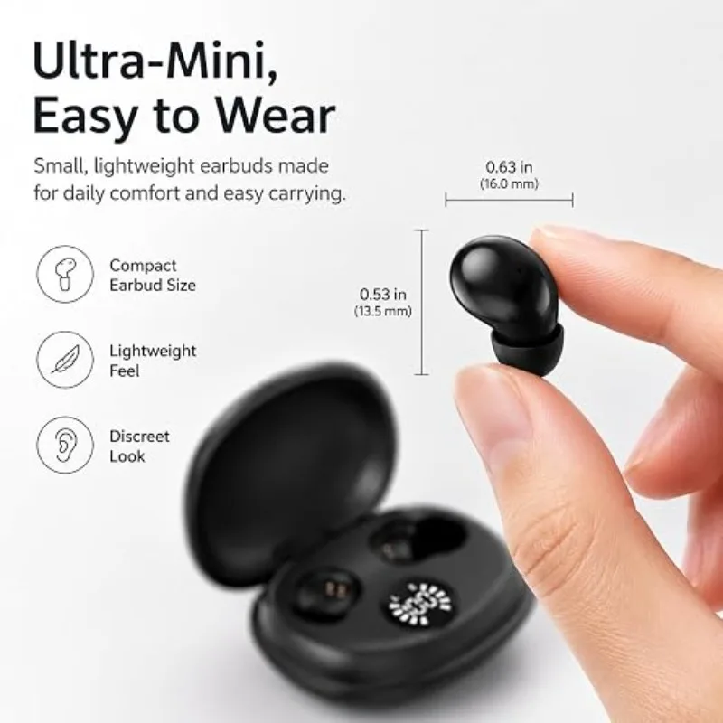 Mini Invisible Sleep In Ear Wireless Headphone Touch Control Long Battery Life Bluetooth Earphone Noise Reduction Work Earbud
