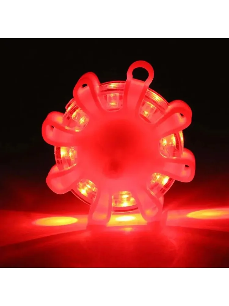 8Led évasés lumières de secours balise de sécurité en bord de route disque clignotant Kit de évasé d'avertissement avec clignotant d'avertissement en bord de route magnétique