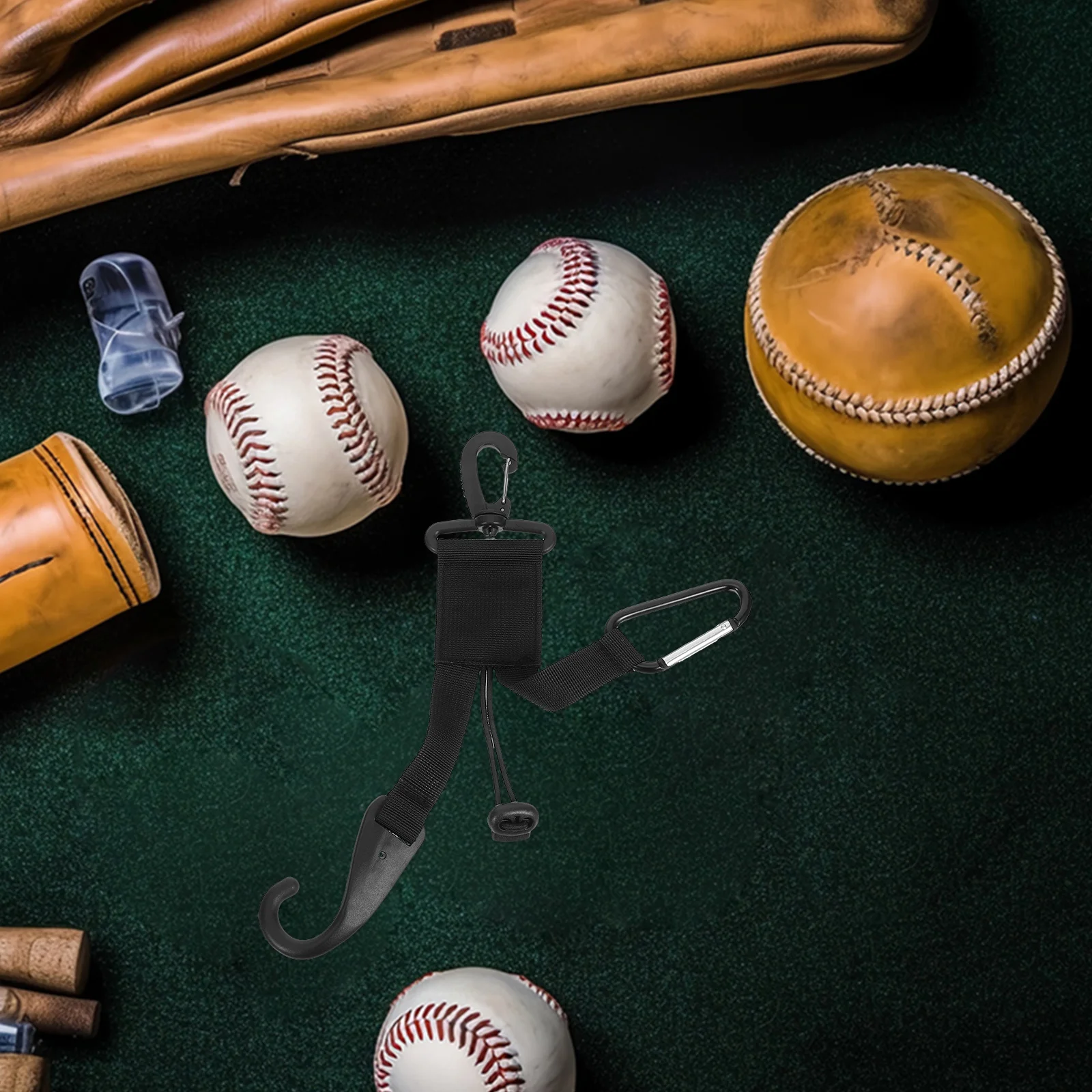 2 個の野球ギアクリップ調節可能な弾性グローブホルダーバットホルダーフックソフトボールスポーツ用品収納用