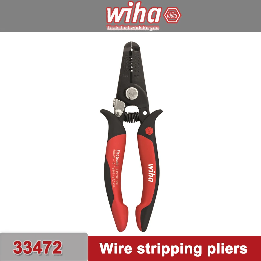 WIHA Electronic Stripping Plier length 180mm 0.4-1.3mm² Electrician Wire Stripper 33472