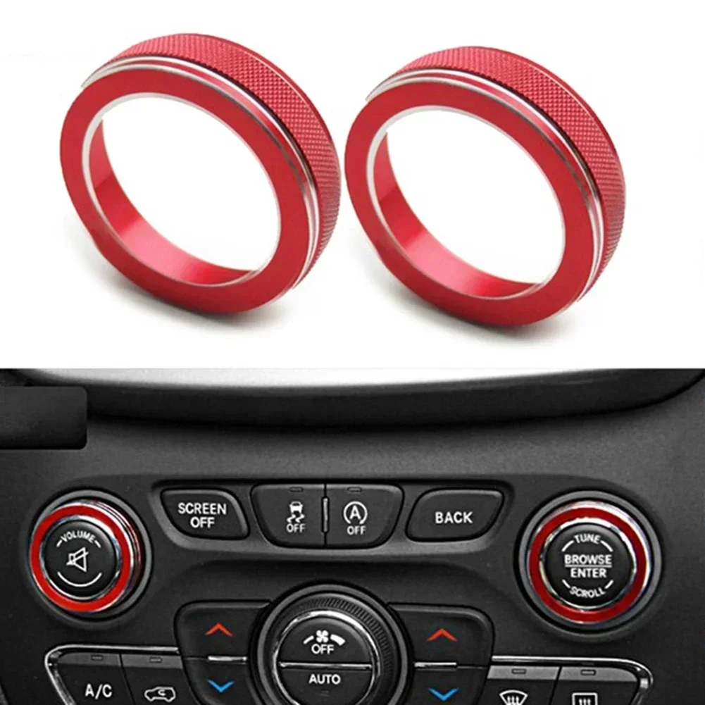 Tough and Stylish Volume CD Switch Knobs Ring Covers designed for Jeep For Cherokee from 14 to 19 Years Models