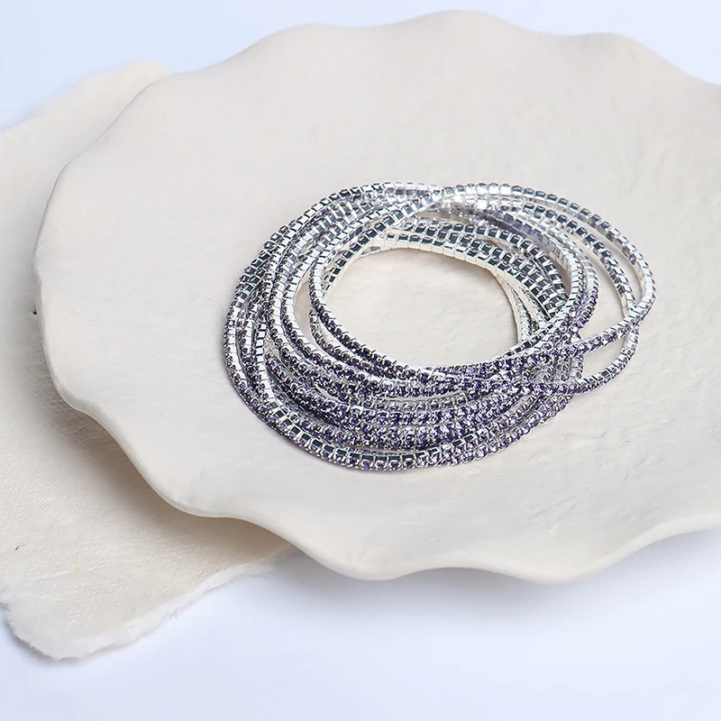 5 stücke Mode Kristall Strass Stretch-Armband Für Frauen Elastische Armband Hochzeit Armbänder Täglichen Weiblichen Schmuck Zubehör – Detail 16