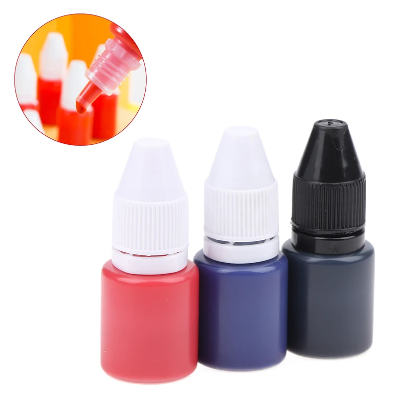 New Office Name Signature Seal Ink Supplement 5ml Inkpad Flash Refill Fast Drying Stamping Ink Photosensitive Stamp Oil 3Colors
