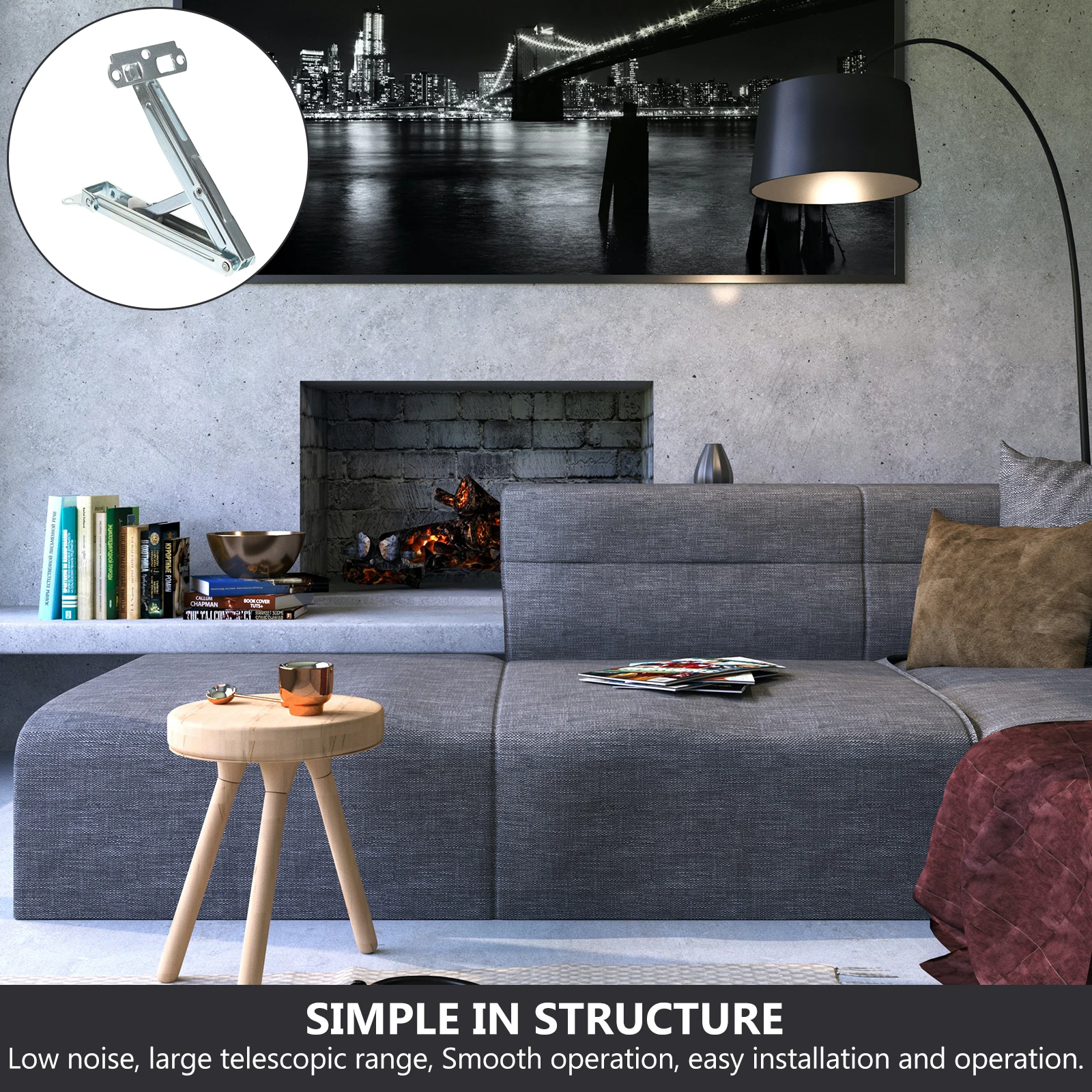 

Folding Lifting Bracket Adjustable Sofa Bed Hinge Smooth Low Noise Telescopic Operation For Cabinet Door Massage Table Drop Down