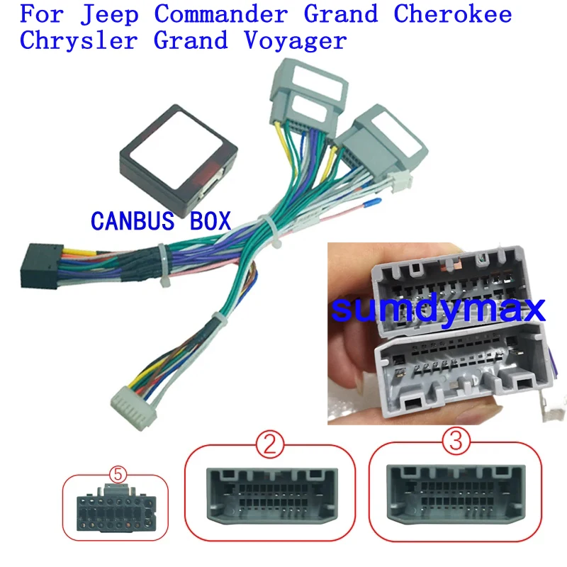 

Автомобильный аудио 16-контактный жгут проводов Canbus Box для Jeep Commander Grand Cherokee Chrysler Grand Voyager автомобильный стерео кабель питания