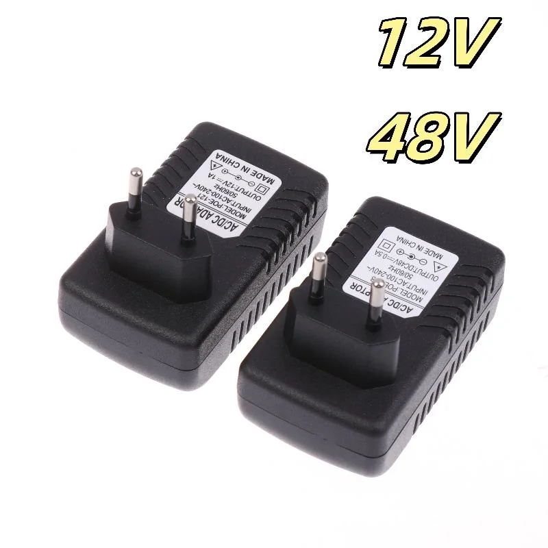 EU Plug 12V 1A/48V 0.5A POE Power Adapter for Security CCTV and NVR Router