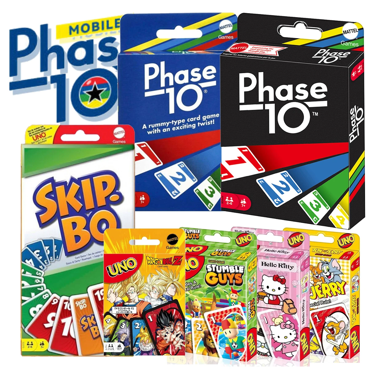 PHASE10&UNO Dragon Ball Pairing Card Game Multiplayer Family Gathering Chessboard Game Fun Friends Entertainment Poker