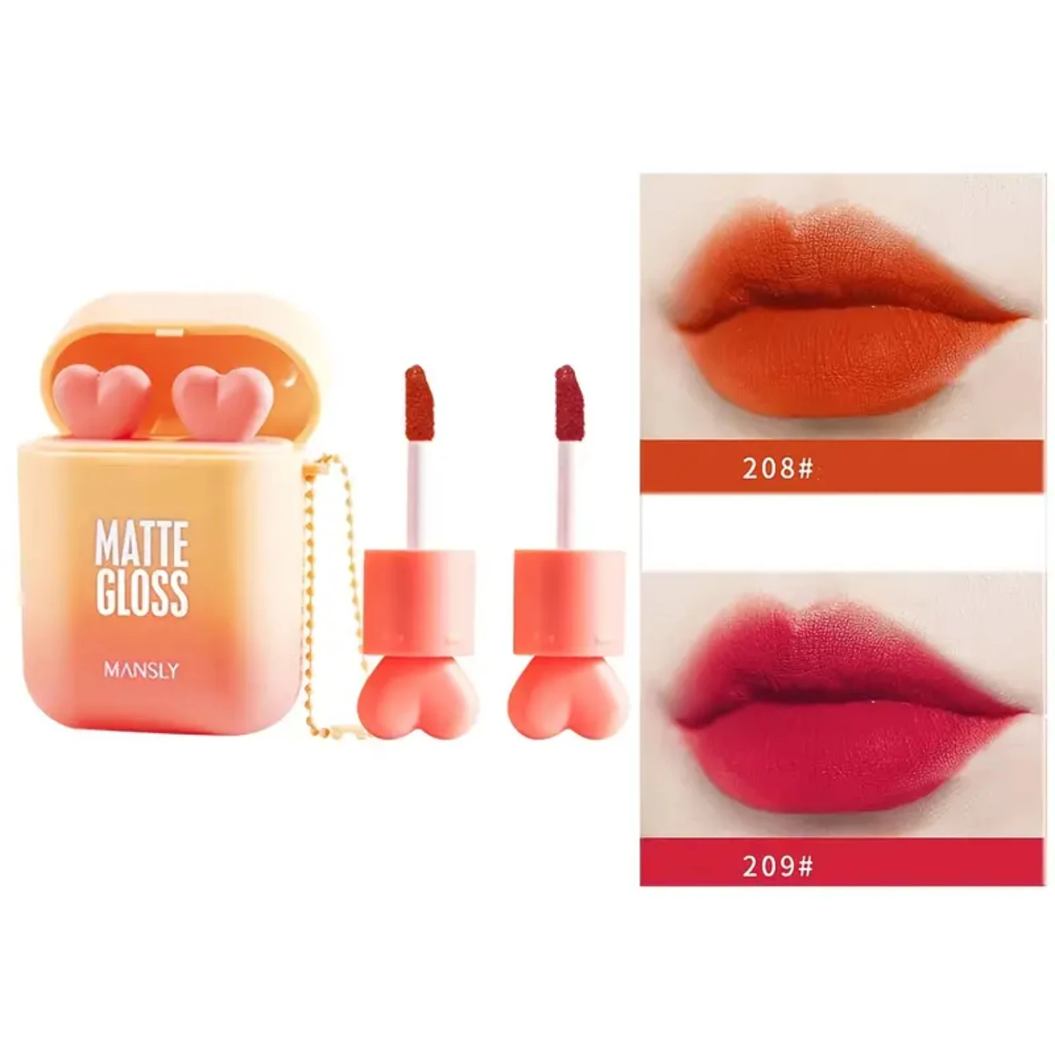 Velvety Matte Lipstick Duo Set - 2 Pcs Waterproof Long Lasting Lip Stain Kit for Girls, Moisturizing Velvet Lip Gloss Primer and