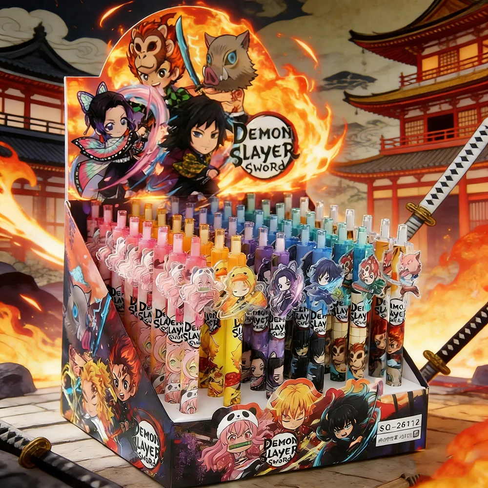 6 Bolígrafos de Gel de Demon Slayer: Kimetsu No Yaiba, Artículos de Papelería Kawaii, Artículos Derivados del Anime, Útiles Escolares, Artículos de Oficina, Regalo