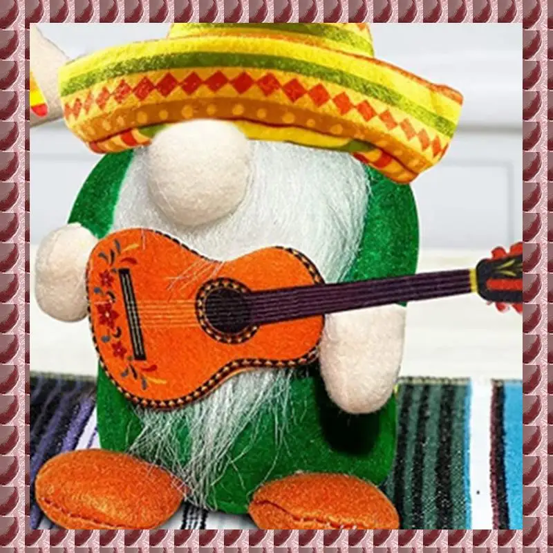 

A95G 2 Pack Fiesta Gnomes For Mexican Taco Tuesday Handmade Mexico Gnome Plush Faceless Doll Decor Summer