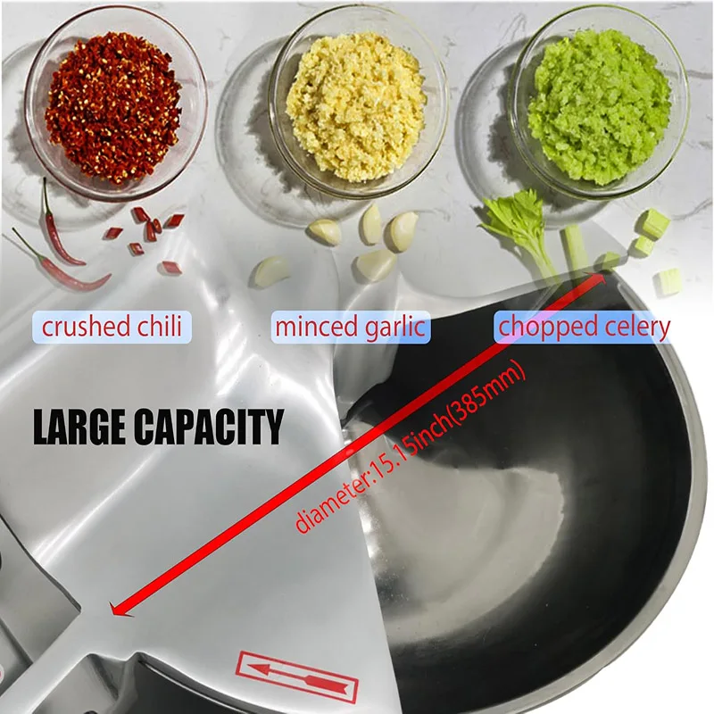 منتج أغذية كهربائي تجاري 110 فولت 5.5L قاطعة طعام من الفولاذ المقاوم للصدأ لقطع اللحوم والخضروات والزنجبيل والثوم