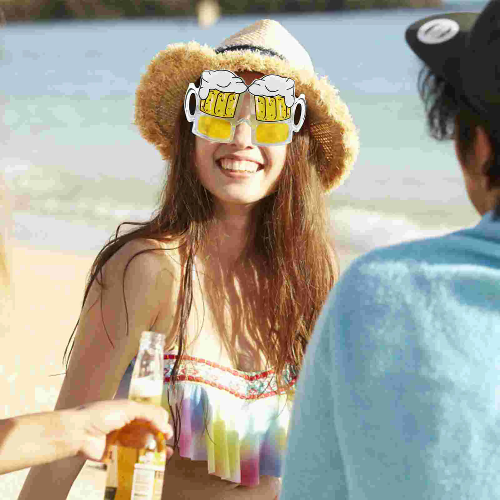 

Beer Glasses Funny Sunglasses Beach Theme Decorations Festival Luau Pool Party Supplies Reusable Lightweight Creative