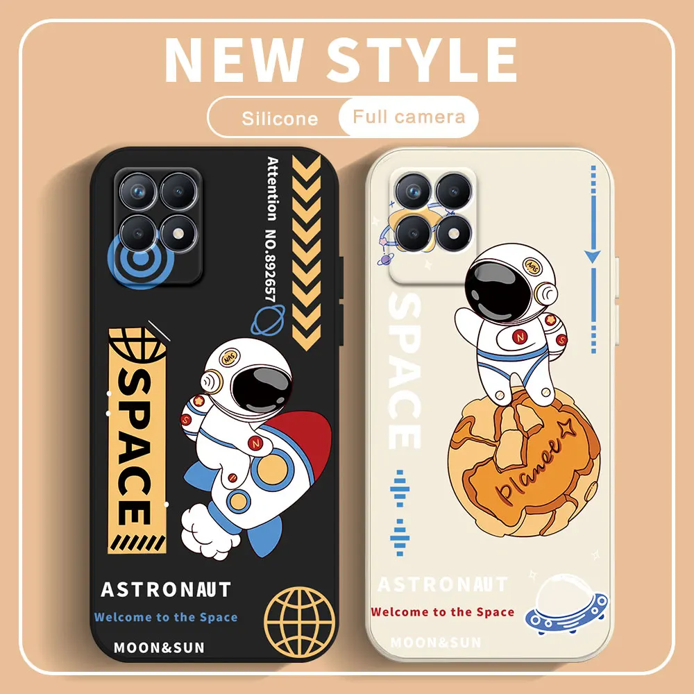 Case For Realme Narzo 50 Narzo 60 70 Pro N53 N55 60X 30A 20 Realme Note 50 50i Prime Phone Silicone Cover Cartoon Astronaut