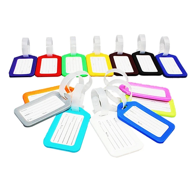 50 Travel Luggage Bag Tag Plastic Suitcase Baggage Office Name Address ID Label