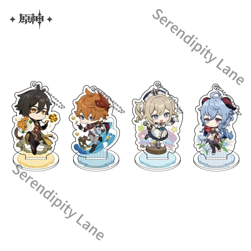 Genshin Impact Series Badge Small Standing Sign Pendant Ambitus Zhongli Tartaglia Barbara Ganyu Official Cosplay Gift Emblem