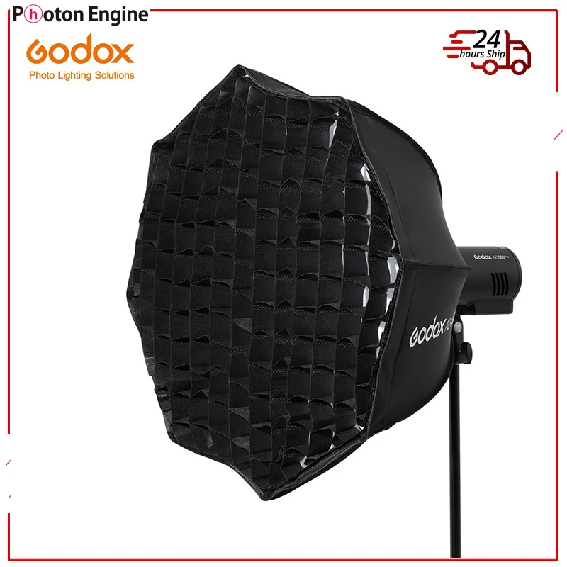 Godox AD-S60S 60cm Silver Deep Parabolic Softbox with Honeycomb Grid Godox Mount Softbox for AD300PRO AD400PRO ML60