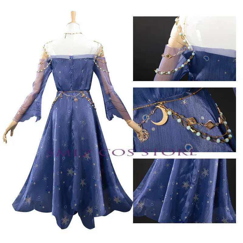 

Cylimit Everlasting Cosplay Game Identity V Psychologist Ada Mesmer Cosplay Costume Blue Dress Princess Fashion Uniform for Woma