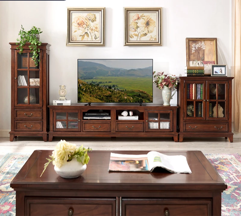 ตู้เก็บของตั้งพื้นอพาร์ทเมนต์ขนาดเล็ก ตู้วางทีวีอเมริกัน