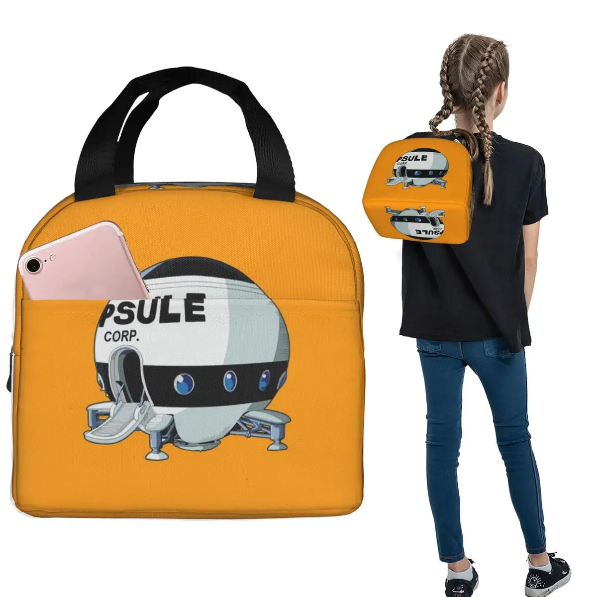 

Изолированная сумка для обеда Capsule Corp для женщин и детей, портативные коробки для еды, термосумка для ланча