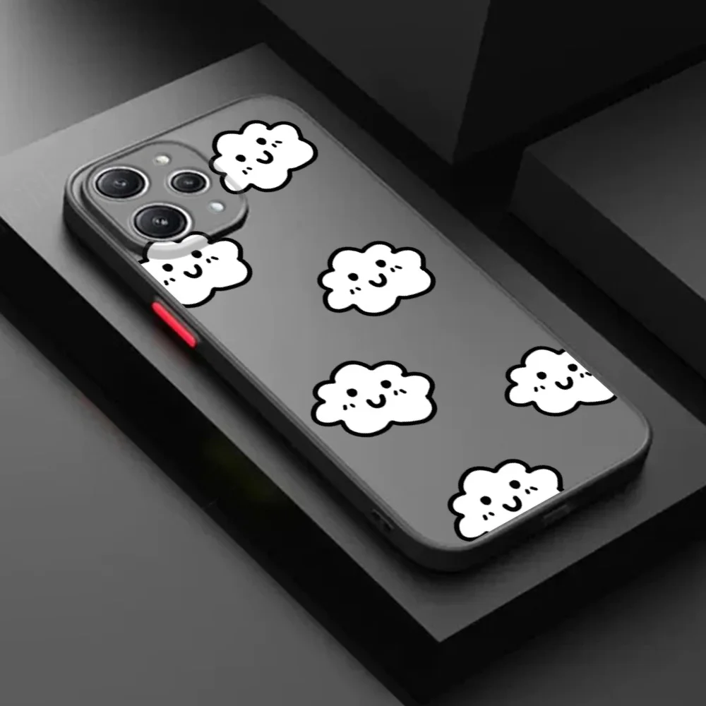 Coque de téléphone translucide pour Redmi Note 9 9s 10 10s 9t 8t a1 a2 10a 10c 9a 9c 7, mignon, polaire, Happy Face, Line Art omi 10t