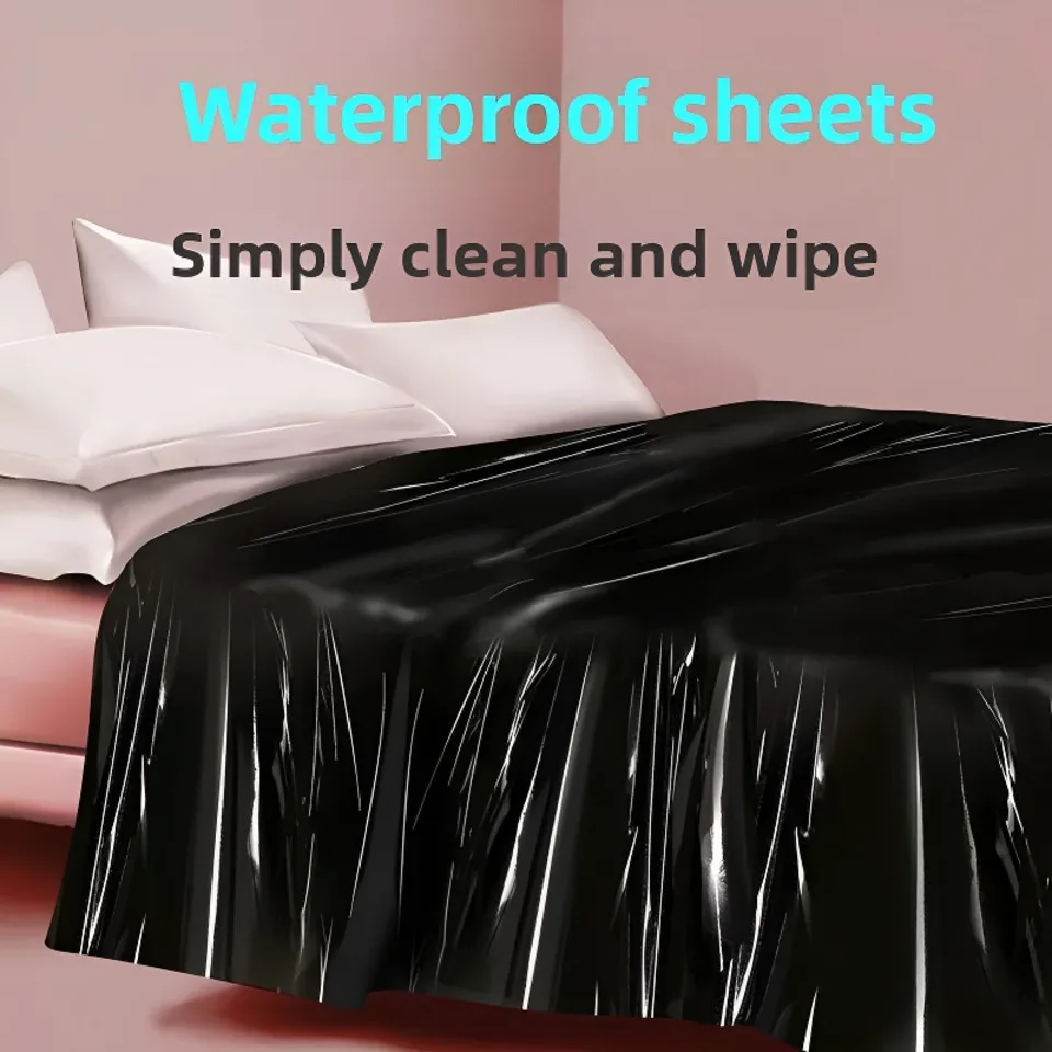 

Black Bed Sheets Durable And Waterproof Protection King Size PVC Vinyl Bed Mattress Hypoallergenic Bedding Protector Wet Play