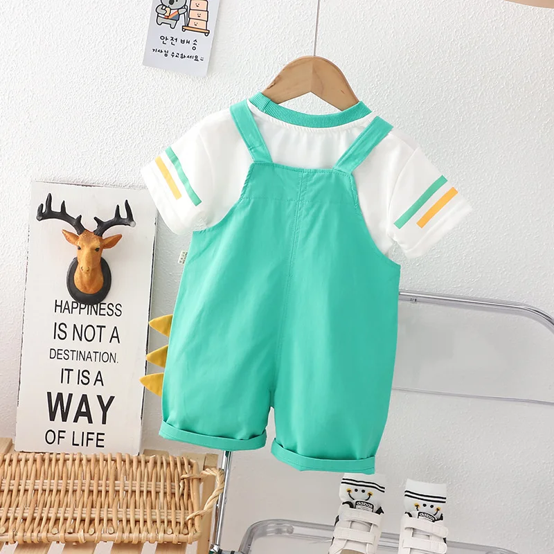 New Summer Baby Boys Clothes Children Fashion T-Shirt Overalls 2Pcs/Sets Toddler Outfits Infant Casual Costume Kids Tracksuits