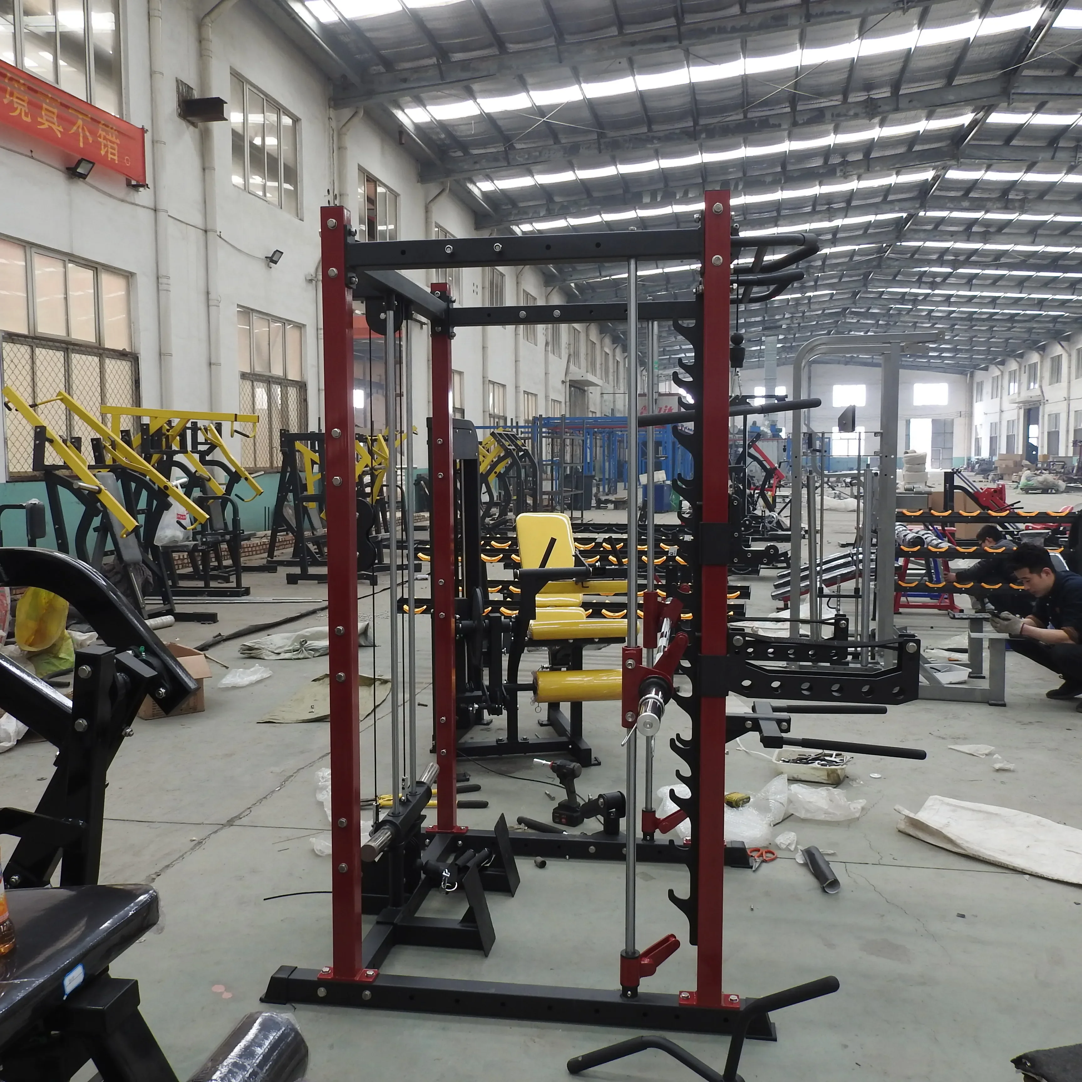 Smith Machine Muscle Power Rack Multi Function Fitness Gym Equipment Home Use Squat Rack Workout Equipments Fitness Equipment