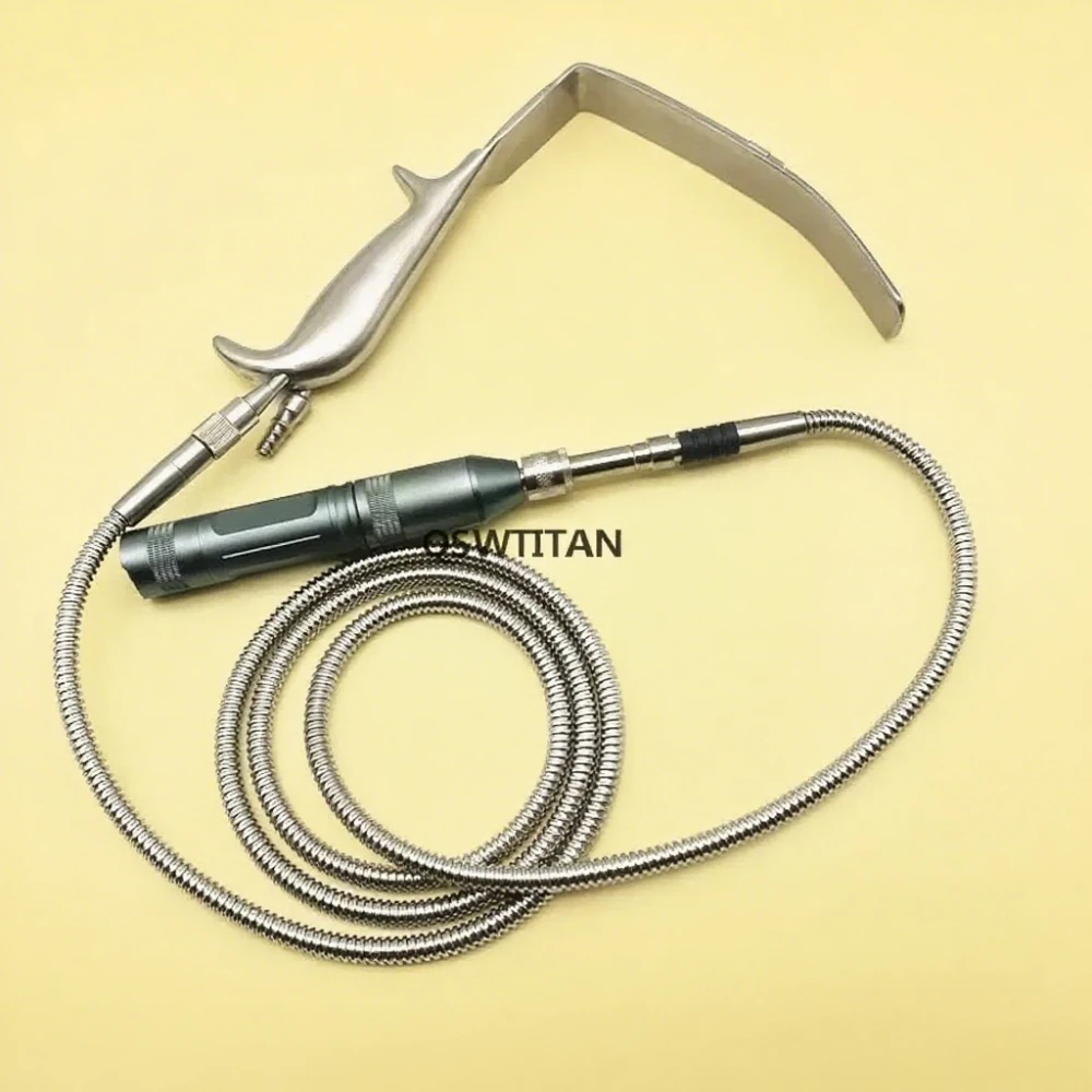 Breast Retractor with Light Guide Nasal Hook Wrinkle Removal Hook Plastic Surgery Instrument  LED Light Source and Fiber Set new