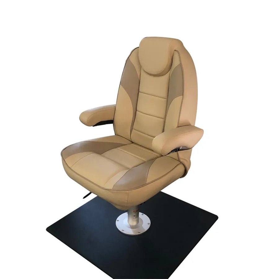 Luxury Comfortable High Back Captain Helm Seat with Arm Rest and Bolster for USA