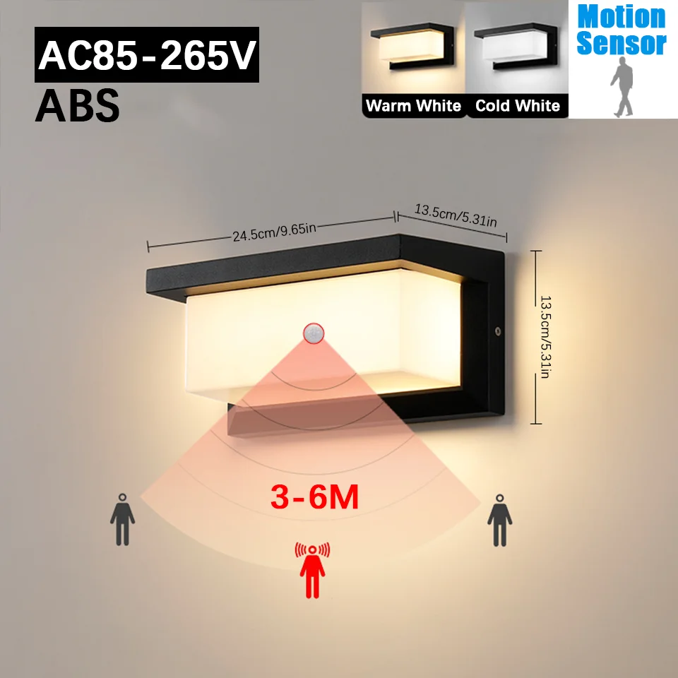 NONE Led Wand Lichter PIR Motion Sensor Außen Lampen Wasserdicht AC85-265V 16/30W Wand Lichter Garten Veranda Balkon für Home Zubehör 3