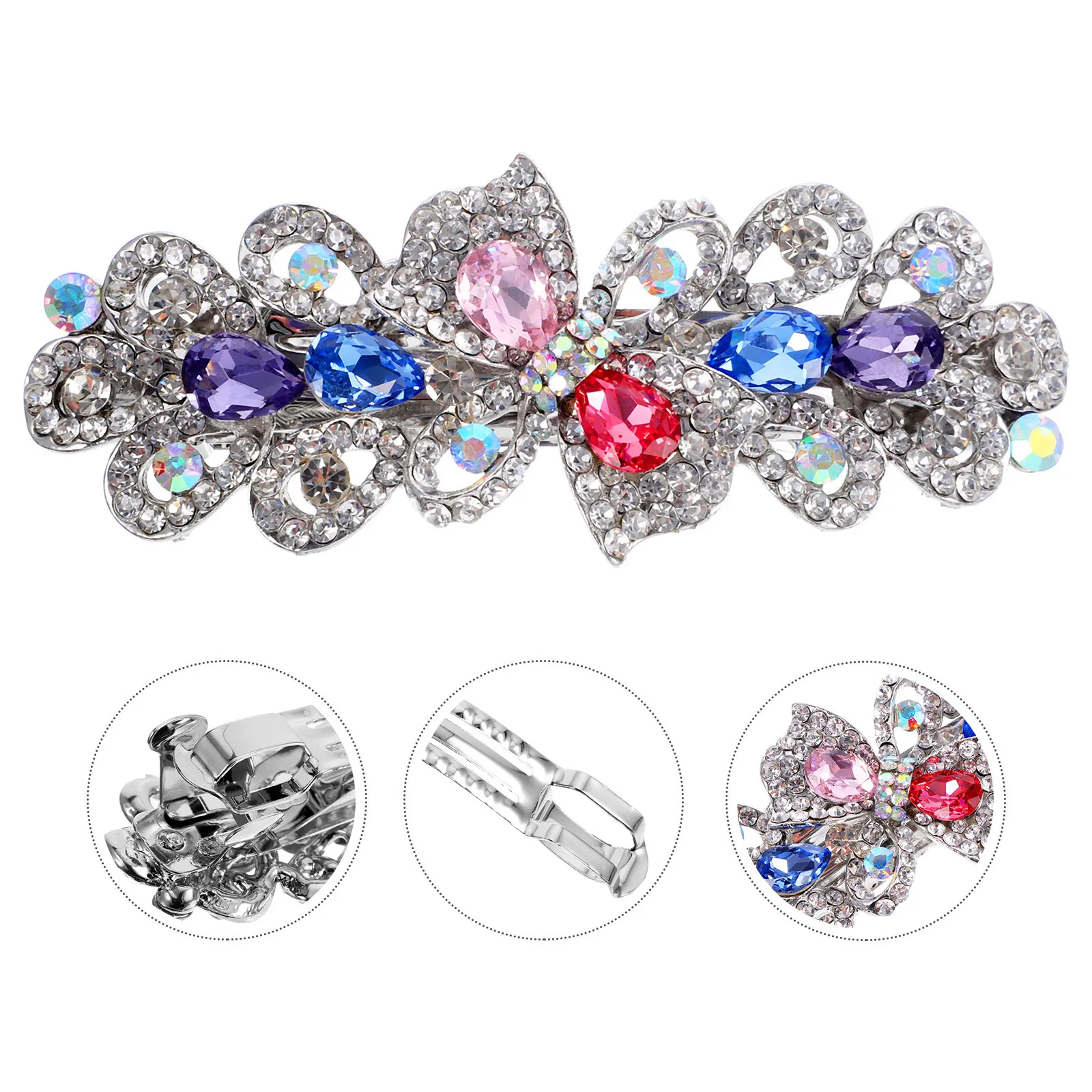 

Durable Shiny Rhinestone Hair Clip Women Accessories Temperament Barrette for Graduation Dating Beauty Pageant