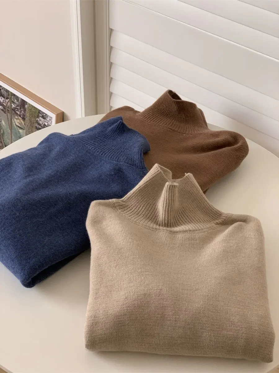 

Свободный вязаный свитер с длинными рукавами, утолщенный, с круглым вырезом, широкими манжетами, теплый, уютный, осенне-зимний, женский, модный, эксклюзивно онлайн