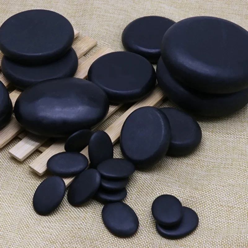 

1/7Pcs Hot Stone Massage Set Heater Box Relieve Stress Back Pain Health Care Lava Basalt round massage tool Stones