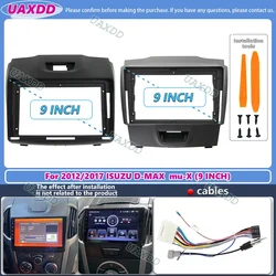 For 2012 Isuzu d-max d max 9inch radio android stereo frame panel fascia dashboard audio player screen cable navigation harness
