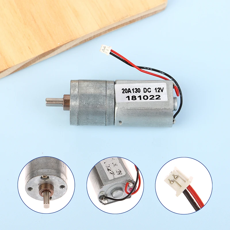 20A-130 Mini 20mm Full Metal Gear Motor Micro Gearbox Gear Reduction Motor DC12V 110RPM Slow Speed DIY Robot Smart Car