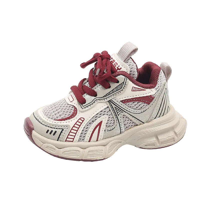 

Women Sports Shoe Spring New Mesh Kid Shoe Breathable Mid Size Child Running Shoe Soft Sole Tennis Female Versatile Kid Sneakers