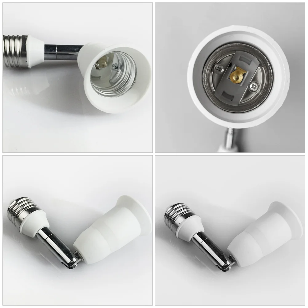 

1pcs E27 Light Socket Extender Bulb Holder Flexible Universal Pipe Design For Residential Commercial Lighting Pbt Metal Material